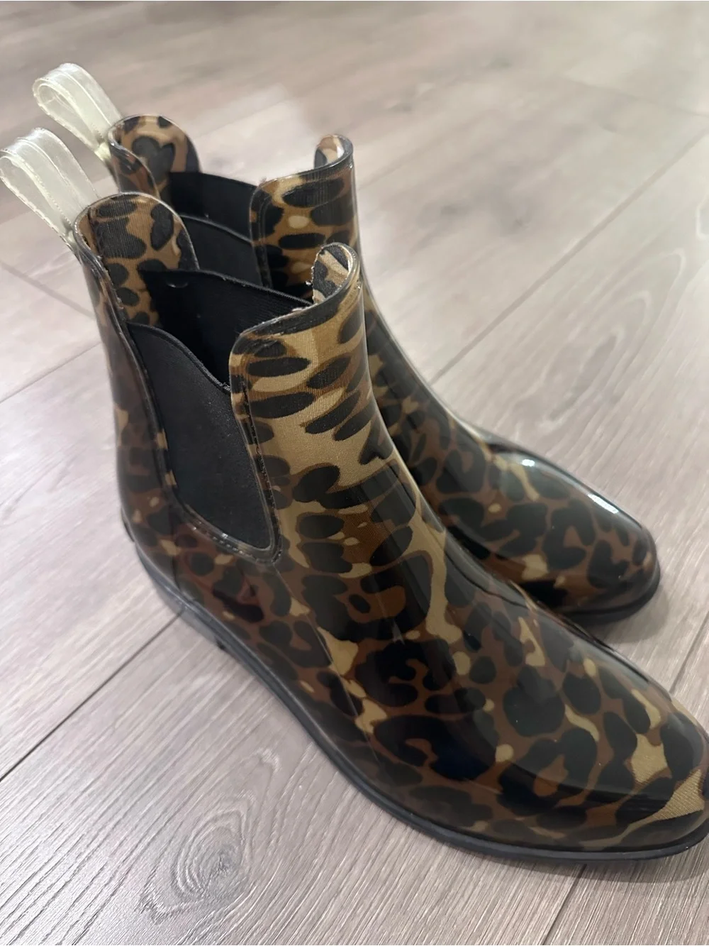 Lauren‎ Ralph Lauren Leopard-Print Chelsea Rain Boots - Brown/Black